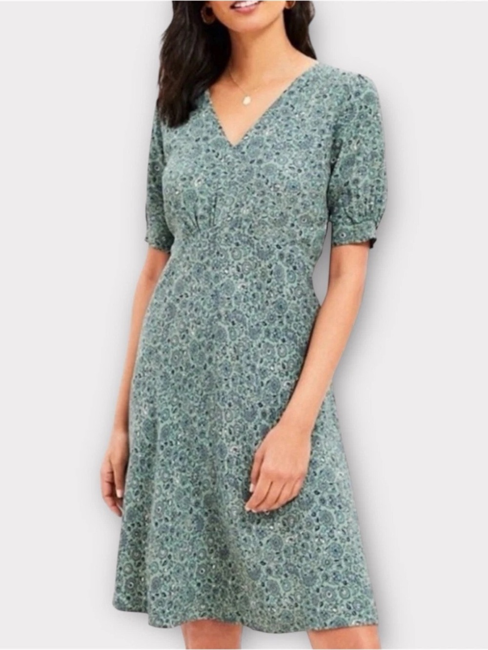 Loft Green Paisley Dress